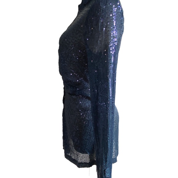 Navy Sequin Top by "Free People" - Picture 4 of 6